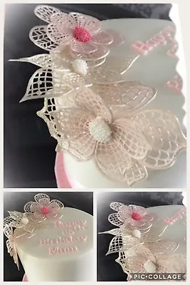 20 Pc Edible Sugar Flowers Cup Cake Birthday Anniversary Engagement Wedding Baby • $20.13