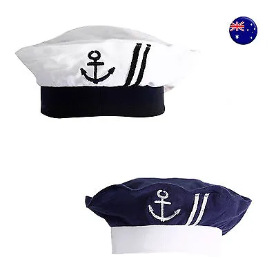 Kids Girl Boy Baby Navy Or White Sailor Anchor Marine Costume Party Hat Cap Prop • £6.79