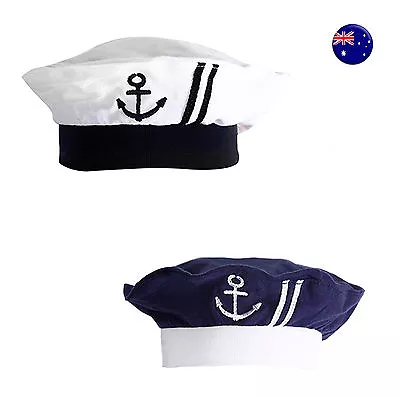 Kids Girl Boy Baby Navy Or White Sailor Anchor Marine Costume Party Hat Cap Prop • £7.44