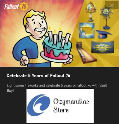 Fallout 76 5th Birthday Vault Boy Bundle For PC Only. Not For Steam Version • $3.95