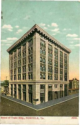 Postcard Board Of Trade Building Norfolk Virginia - Circa 1906 • $7.95