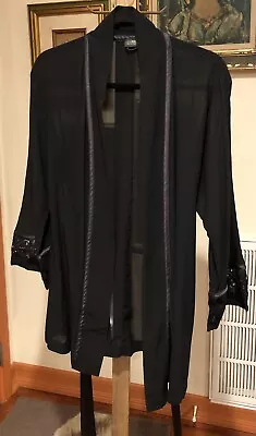 La Perla Short 100% Silk Black Robe Limited Edition Made In Italy Size XS W/Tie • $112