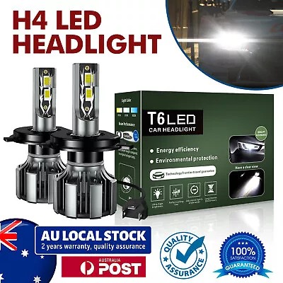 9003 LED Headlight Globes H4 For Toyota Hilux KUN26 Ute 3.0 D-4D 4WD 2006-2015 • $45.39