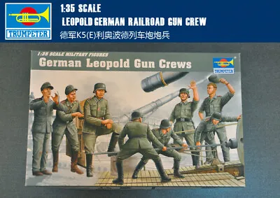 LEOPOLD GERMAN RAILROAD GUN CREW 1/35 Soldiers 8 Figures Trumpeter Model Kit • $22.80
