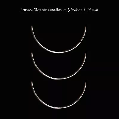 £2.10 • Buy Crafty Hand Sewing Needles Curved Repair Quilting 3” Sew Needle 75mm X3