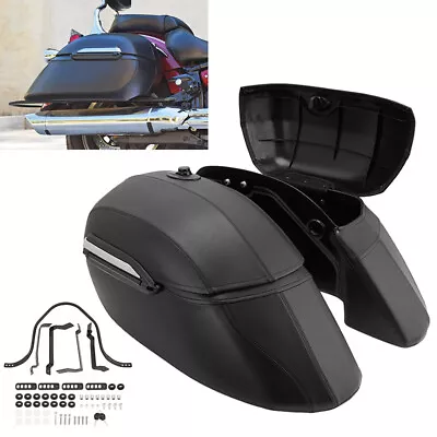 Motorcycle Hard Saddlebags Saddle Bags Luggage Case Kit For Harley Honda Yamaha • $328.99