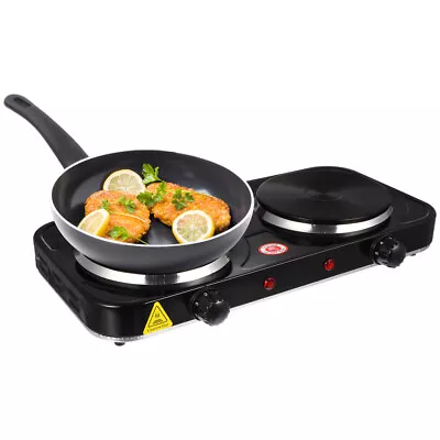 2000W Hot Plate Electric Cooker Double Portable Table Top Hob 5 Power Levels UK • £23.99