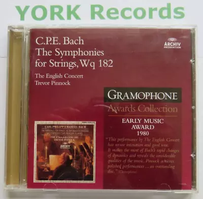 C.P.E. BACH - Symphonies For Strings PINNOCK English Concert - Ex Con CD Archiv • £5.99