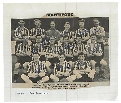 £55 • Buy Southport Fc 1952-53 Original  Autographed Magazine Team Group 14 X Signatures
