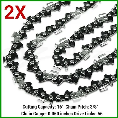 2X Chainsaw Chain 16  FIT OZITO ELECTRIC CHAINSAW 2000W 406MM MODEL ECS-2000 • $39.99