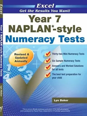 Excel NAPLAN-style Numeracy Tests Year 7 • $22.95