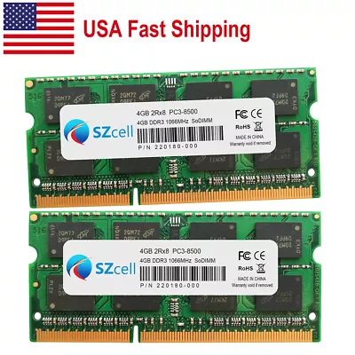 8GB 2x4GB 1066MHz PC3-8500 DDR3 SDRAM Memory For Macbook Pro A1297 A1278 A1296 • $24.99