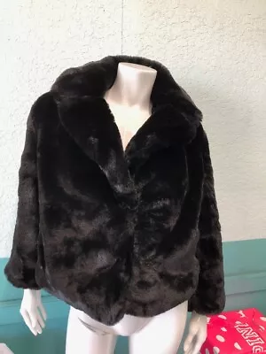 Victoria's Secret Black Faux Fur Coat Fashion Show Jacket NWT • $89