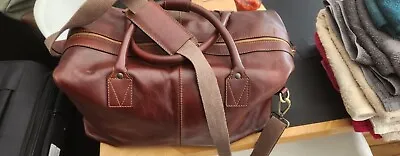 John Lewis Made In Italy Large Leather Holdall Brown • £159.99