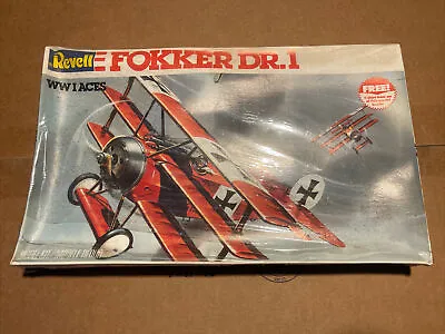 Vintage Revell Fokker DR.1 WWI Aces 1/28 Scale Airplane Model Kit #4417 • $29