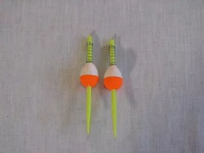 Vtg Lot 2 4  Cork/Plastic Fishing Bobbers Orange/Yellow/WhiteTackle Box Find R • $7.95