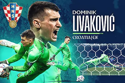 $9.95 • Buy Qatar 2022 World Cup Croatia Dominik Livakovic Soccer Poster  18x12 Inches