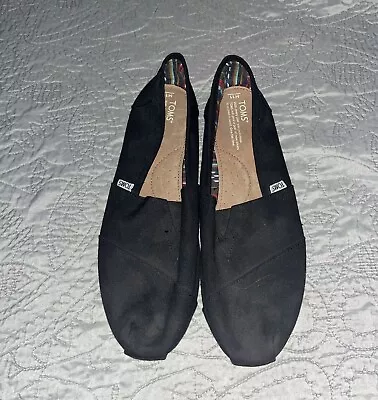 TOMS Mens Classics Black/Black Canvas Classic Slip-on Flat Shoes Size 11 NWOBox • $59.99