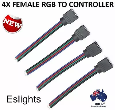 4x Rgb Connector To Controller  Lead 3528 5050 Rgb Led Strip Light Connections • $6.18