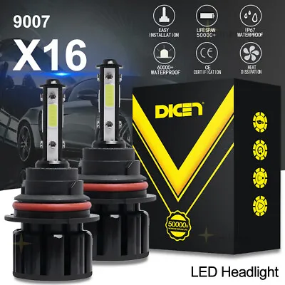 1 Pair 4-Side 9007 HB5 LED Headlight Kit HI-LO Dual Beam Bulbs 500000LM 6500K • $12.99