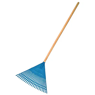 Plastic Garden Rake For Leaves Lawn Hay 55 Cm / 21.65 In 22 Tins (With Handle) • £13.99