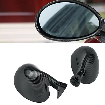 2pcs Universal Car Racing Rearview Side Wing Mirrors F1 Style Carbon Fiber Look • $34.20