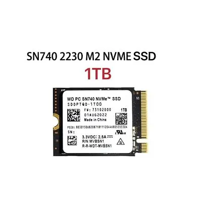£66 • Buy WD 1TB M.2 2230 SSD NVMe PCIe4x4 PC SN740 For Steam Deck ASUS ROG Flow X Laptop