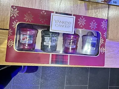 Yankee Candle 4 Christmas Festive Votives Candle Gift • £5