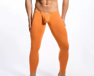 N2N Bodywear Men's Stretch Long John Tights Underwear Size M Orange - NWT • $42.50