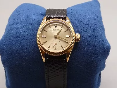 Vintage Rolex Oyster Perpetual Ladies 6509  18k Yellow Gold 25mm Small Second • $2495