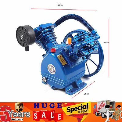 V Style 2 Cylinder 175psi Air Compressor Pump Motor Head Double Stage Air Tool • $197.40