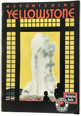 $17.99 • Buy 1939 Yellowstone Park Wyoming Northern Pacific Railroad Travel Brochure Photos