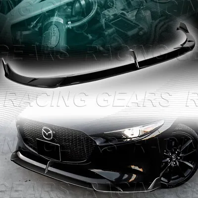 $99.95 • Buy Painted Black Front Bumper Lip Spoiler Splitter For 19-24 Mazda 3 Hatchback 5dr