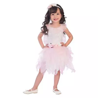 Girls Rose Fairy Fancy Dress Costume Petal Tutu Skirt Net Wings Rose Headband • £16.87