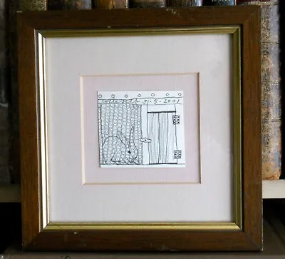 Original Colin Self Signed Pencil Drawing 'Rabbit In A Hutch' - British Pop Art • £399.99