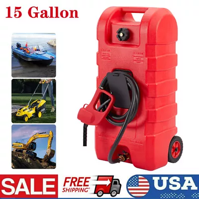 Fuel Caddy Portable Fuel Storage Tank 15 Gallon On-Wheels With Manual Pump Red • $116.98