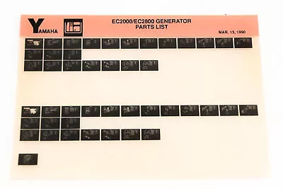 OEM Yamaha XM005-23 1990 EC2000/EC2800 Generator Parts List Microfiche • $10.45