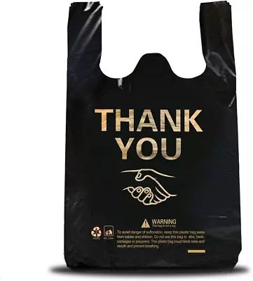 50 Pcs Thank You Plastic T Shirt Bag For Small Business Store Disposable Plastic • $10.68