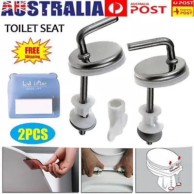 Toilet Seat Fix Fitting Stainless Back To Wall Replace Quick Release Hinges • $20.33