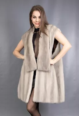 12382 Gorgeous Real Silver Mink Coat Luxury Fur Jacket Vest Beautiful Size 3xl • $26