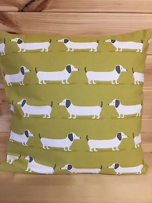£10.40 • Buy Ochre /Green Hound Dog  Double Sided Cushion Cover 16 X 16 