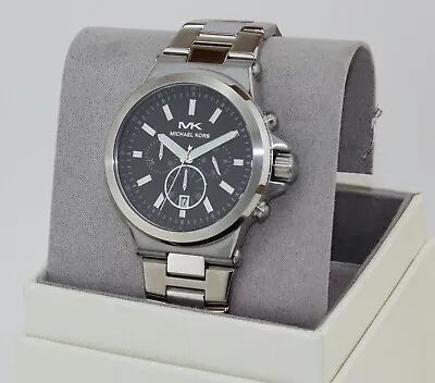 New Authentic Michael Kors Dylan Silver Black Chronograph Men's Mk8730 Watch • $129.99
