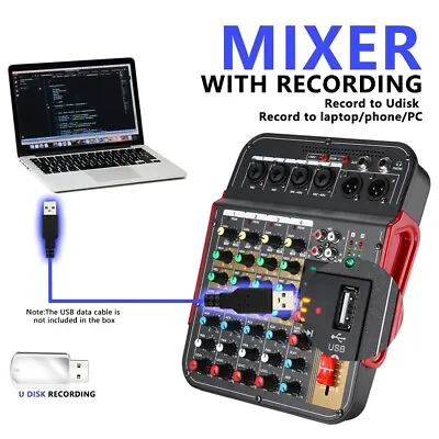 6 Channel Professional Audio Mixer With Digital Effects Bluetooth Processor  • £64.99