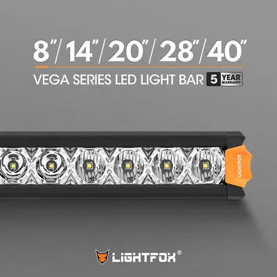Lightfox 8  14  20  28  40  Osram LED Light Bar Single Row Flood Beam Offroad • $49.95