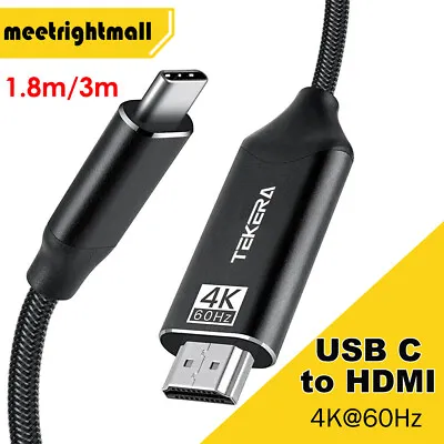 $24.65 • Buy USB C To HDMI 2.0 Cable USB 3.1 Type C To HDMI 4K 60Hz For Macbook Chromebook