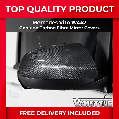 Fits Mercedes Vito W447 V-klasse Genuine Real Carbon Fibre Wing Mirror Covers • £81.59