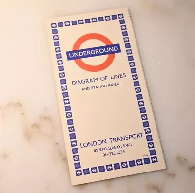 London Underground Tube Map March 1971 (Ref 371/1087M/1000000) • £15