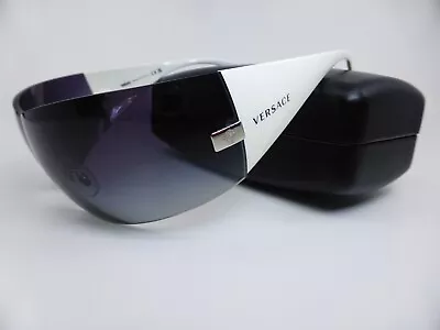 VERSACE Sunglasses VE2054 10008G White Silver - Light Grey Gradient Lens • $239