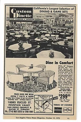 Vintage 1970's Mid-Century Furniture - Custom Dinette Table Chair Set - 1972 AD • $9.95