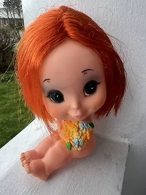 VINTAGE 1960’s  1968 Kamar MONA  Doll  Big Eyes Japan Red Head Nude With Flowers • $49.99